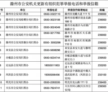 滁州市公安局通知！